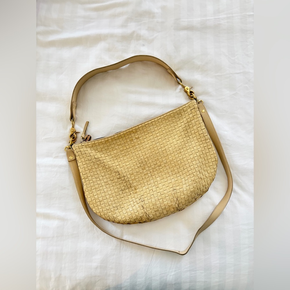 ✨ Clare V. Moyen Messenger Cream Woven Checker | Made in LA ✨